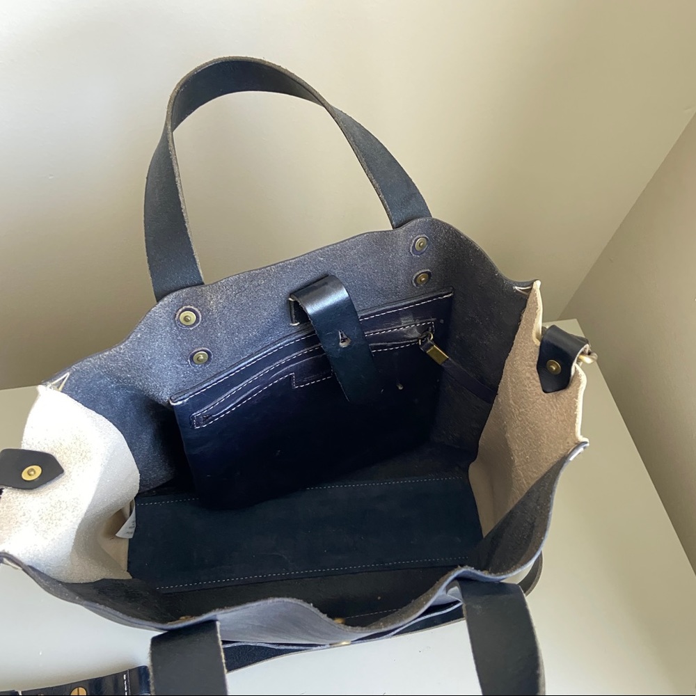 Madewell Navy & Cream Transport Crossbody Bag - Picture 2 of 4